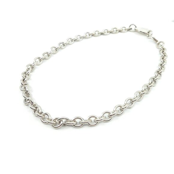 Tiffany & Co Sterling Silver Return to Tiffany Oval Tag Link Necklace 16" - Picture 9 of 12